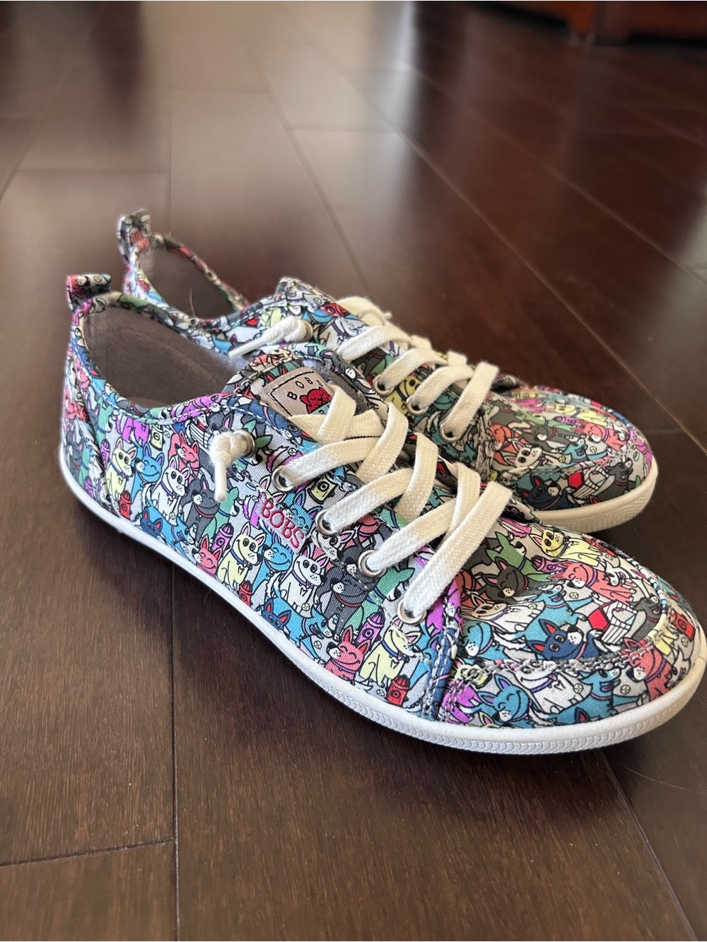 Colorful Cartoon Dog Sneakers - Multicolor